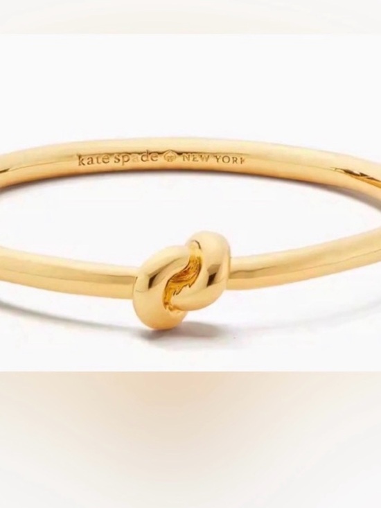 kate spade Jewelry - Kate Spade Sailor’s Knot Gold-Tone Hinged Bangle Bracelet